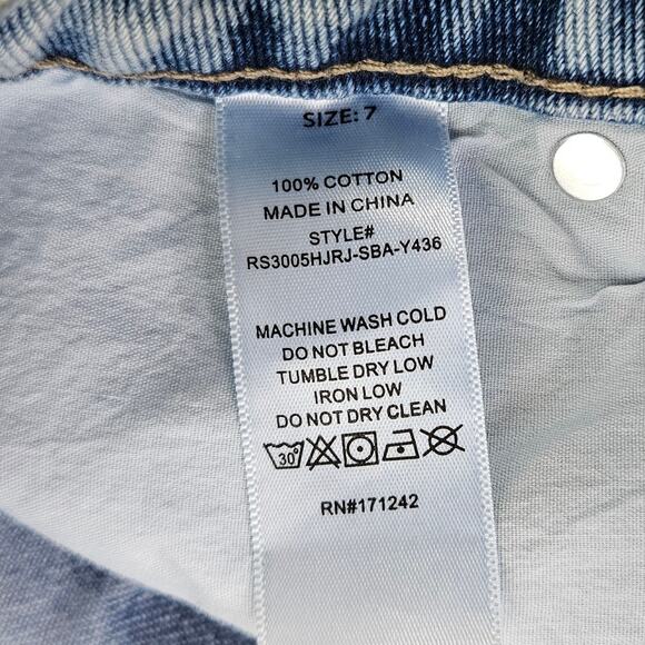 Rise Supply Co Size 7 Acid Wash Cargo Dad Jorts Y2K Utility Denim Streetwear - Picture 9 of 13